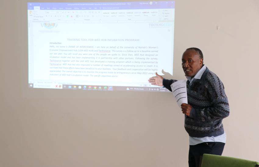 Dr. Samuel Wakibi leads training session ahead of monitoring exercise