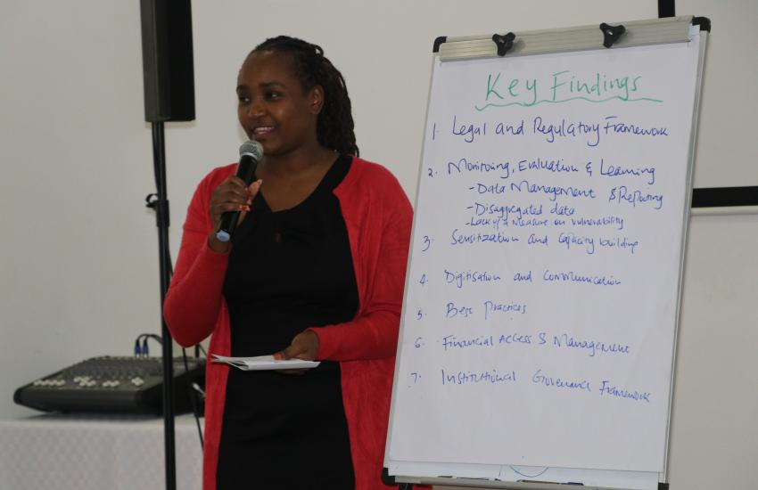 Rachael Keeru presents research findings