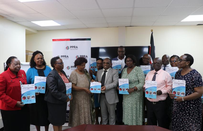 Prof Wanjiku Kabira hands over AGPO study Technical Report to PPRA Director General