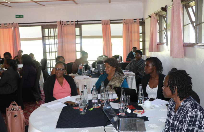 prof Wanjiku Kabira and Dr. Mary Mbithi follow discussions during workshop