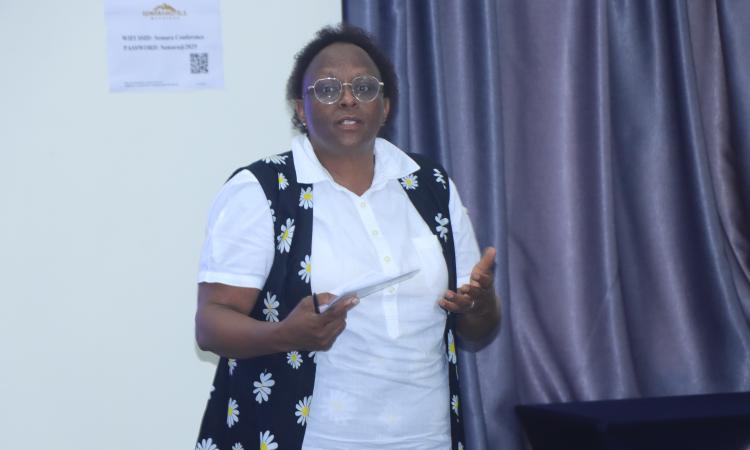 Prof. Mary Mbithi makes presentation during partnership meeting