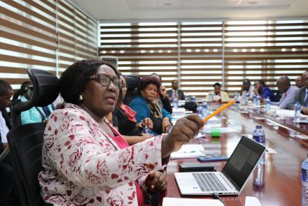 Prof. Kiriti makes presentation on research findings from WEE Hub's AGPO study